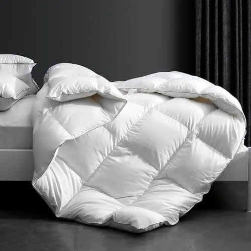 luxury down feather comforter twin size bed duvet insert ultra soft cozy hotel collection white twin size68 x 90